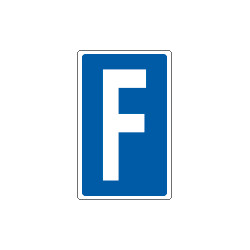 Cartello lettera F per contrassegnare