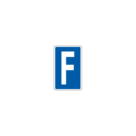 Cartello lettera F per contrassegnare