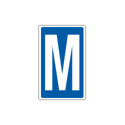 Cartello lettera M per contrassegnare