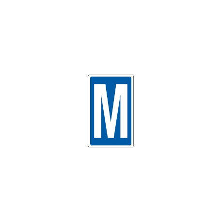 Cartello lettera M per contrassegnare