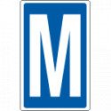 Cartello lettera M per contrassegnare