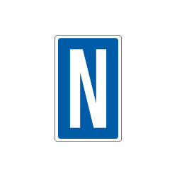 Cartello lettera N per contrassegnare