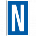 Cartello lettera N per contrassegnare