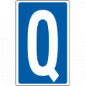 Cartello lettera Q per contrassegnare