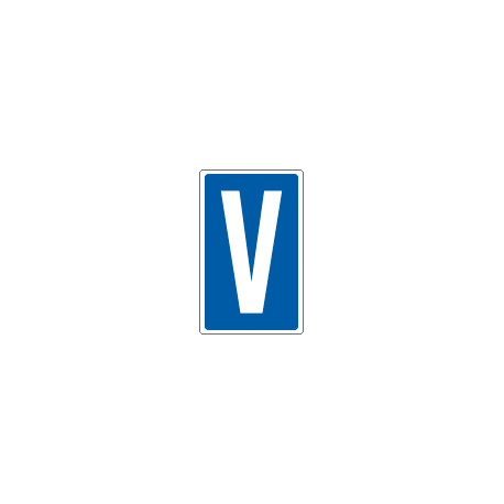 Cartello lettera V per contrassegnare