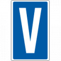 Cartello lettera V per contrassegnare