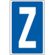 Cartello lettera Z per contrassegnare