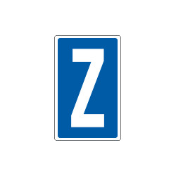Cartello lettera Z per contrassegnare