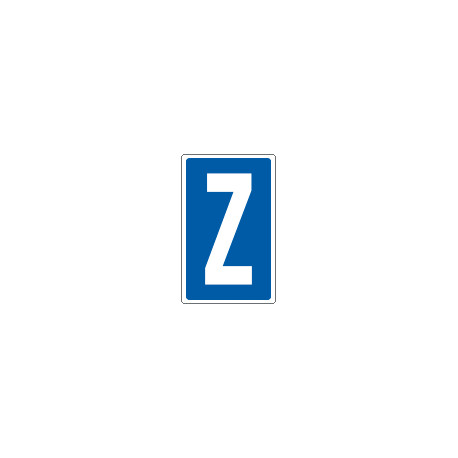 Cartello lettera Z per contrassegnare