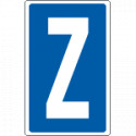 Cartello lettera Z per contrassegnare
