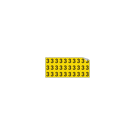 Foglio n. 30 etichette autoadesive G/N numero "3"