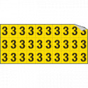 Foglio n. 30 etichette autoadesive G/N numero "3"