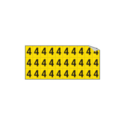 Foglio n. 30 etichette autoadesive G/N numero "4"