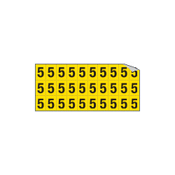Foglio n. 30 etichette autoadesive G/N numero "5"