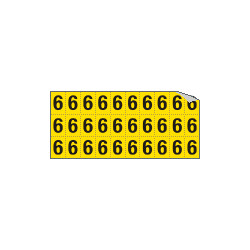 Foglio n. 30 numeri autoadesivi G/N numero 6 / 9