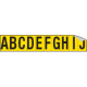 Foglio n. 10 etichette adesive G/N lett. da A a J