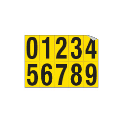 Foglio n. 10 numeri autoadesivi G/N numero da 0 a 9