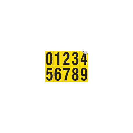 Foglio n. 10 numeri autoadesivi G/N numero da 0 a 9