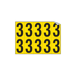 Foglio n. 10 numeri autoadesivi G/N numero 3