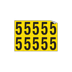 Foglio n. 10 numeri autoadesivi G/N numero 5