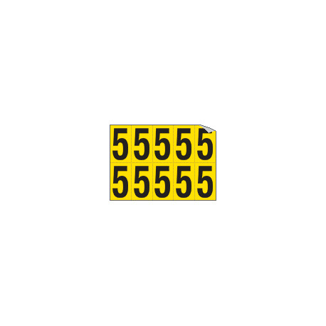 Foglio n. 10 numeri autoadesivi G/N numero 5