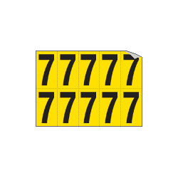 Foglio n. 10 numeri autoadesivi G/N numero 7