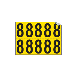 Foglio n. 10 numeri autoadesivi G/n numero 8