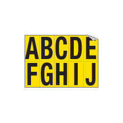 Foglio n. 10 etichette adesive G/N lett. da A a J