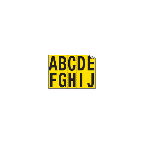 Foglio n. 10 etichette adesive G/N lett. da A a J