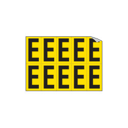 Foglio n. 10 etichette adesive G/N lettera E