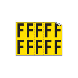 Foglio n. 10 etichette adesive G/N lettera F