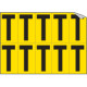 Foglio n. 10 etichette adesive G/N lettera T