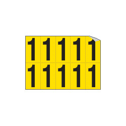 Foglio n. 10 numeri autoadesivi G/N numero 1