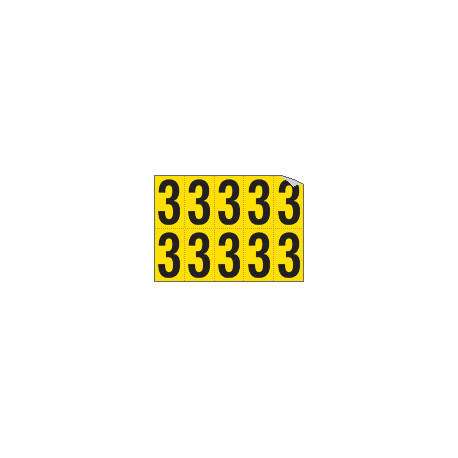 Foglio n. 10 numeri autoadesivi G/N numero 3
