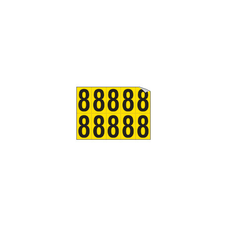 Foglio n. 10 numeri autoadesivi G/N numero 8