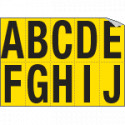 Foglio n. 10 etichette adesive G/N lett. da A a J