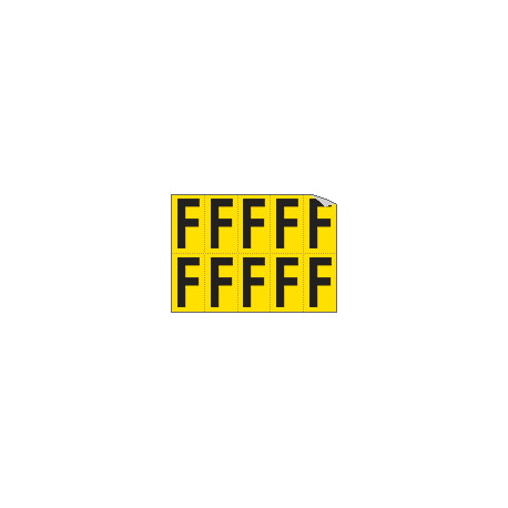 Foglio n. 10 etichette adesive G/N lettera F