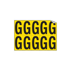 Foglio n. 10 etichette adesive G/N lettera G
