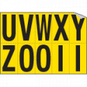 Foglio n. 10 etichette adesive G/N lett. da U a Z