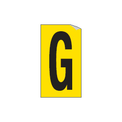 Foglio n. 1 etichette adesive G/N lettera G