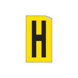 Foglio n. 1 etichette adesive G/N lettera H