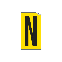Foglio n. 1 etichette adesive G/N lettera N