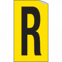 Foglio n. 1 etichette adesive G/N lettera R