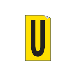 Foglio n. 1 etichette adesive G/N lettera U