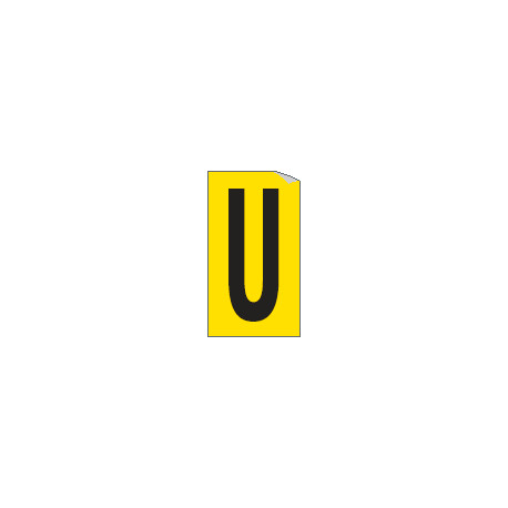 Foglio n. 1 etichette adesive G/N lettera U