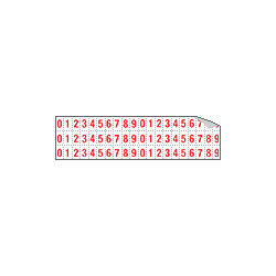 Foglio n. 60 numeri autoadesivi B/R num. da 0 a 9