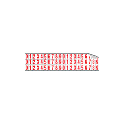 Foglio n. 60 numeri autoadesivi B/R numeri da 0 a 9