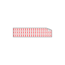 Foglio n. 60 etichette adesive B/R lettera E