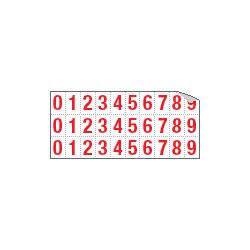 Foglio n. 30 numeri autoadesivi B/R numeri da 0 a 9