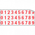 Foglio n. 30 numeri autoadesivi B/R numeri da 0 a 9